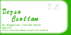 dezso csollan business card